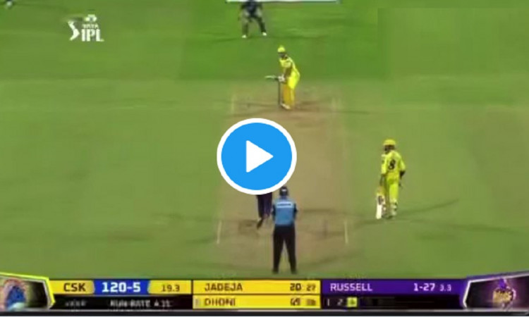 IPL 2022: धोनी ने रसेल के खिलाफ जड़ा हेलीकॉप्टर चौका,गेंद बुलेट की रफ्तार में गई बाउंड्री पार, देखें