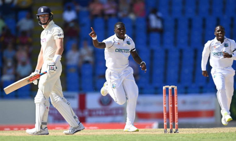 West Indies are on a roll with England 57/4 after choosing to bat first.