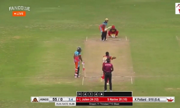 Cricket Image for VIDEO : कीरोन पोलार्ड बने स्पिनर, पेस नहीं स्पिन से कर दिया क्लीन बोल्ड