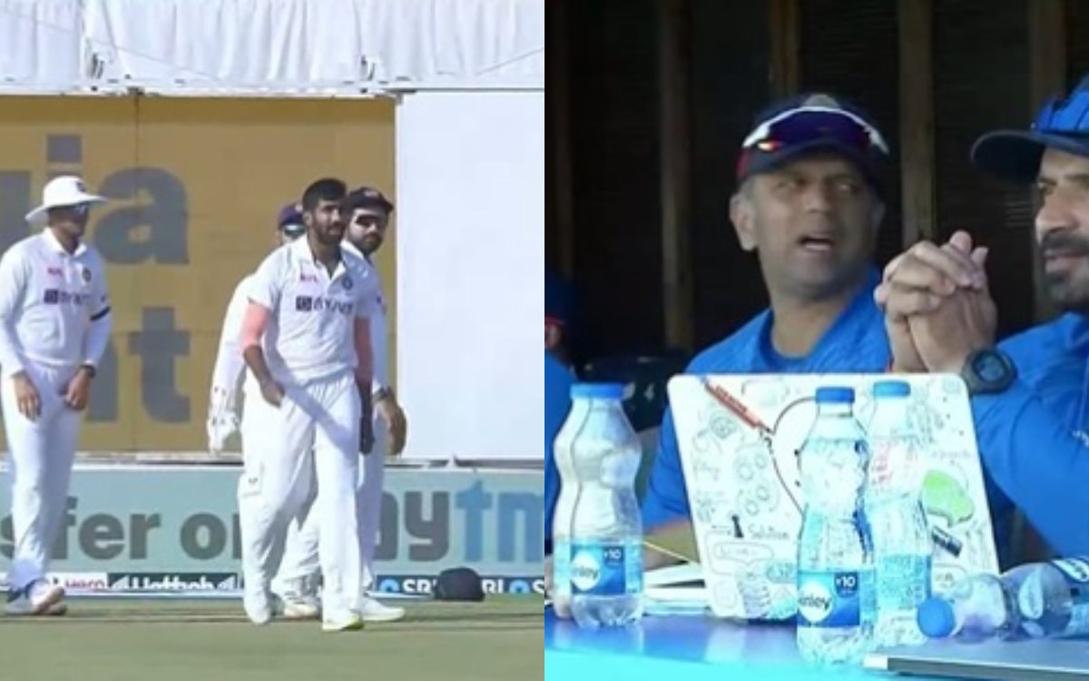 Cricket Image for VIDEO : 'नो बॉल' पर मिला बुमराह को विकेट, ड्रेसिंग रूम में बढ़ गया द्रविड़ का पारा