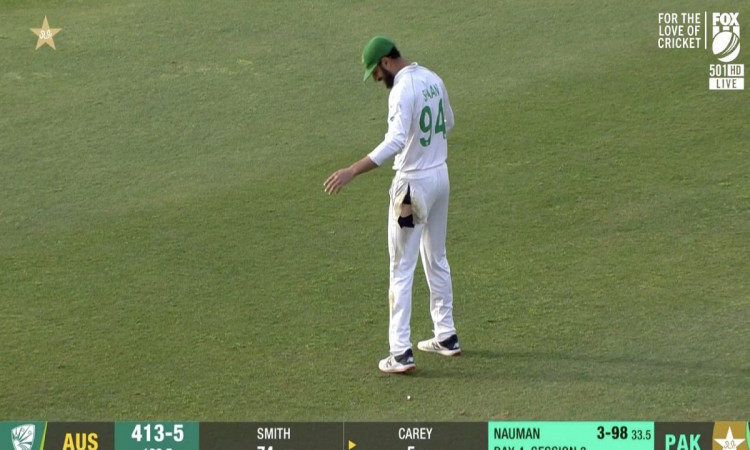 Cricket Image for WATCH: Shan Masood's Trousers Gets Torn Down Trying To Stop A Boundary 