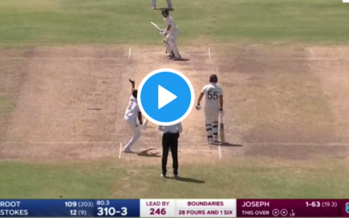 Cricket Image for WI vs ENG Test: 143Kmph की इनस्विंग डिलीवरी पर उखड़ गए रूट के स्टंप, देखें VIDEO
