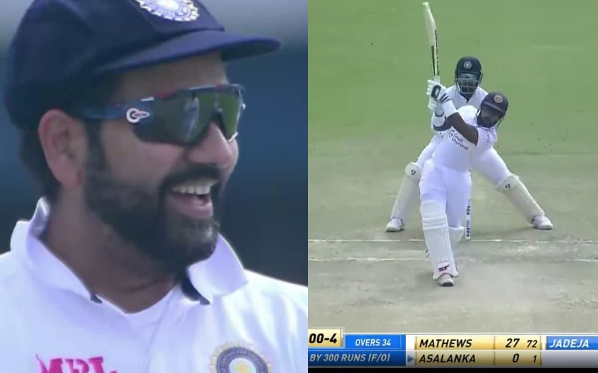 Cricket Image for 6,6,4,4: असलंका ने की सर जडेजा की धुनाई और हसंते नज़र आए कप्तान रोहित शर्मा, देखें
