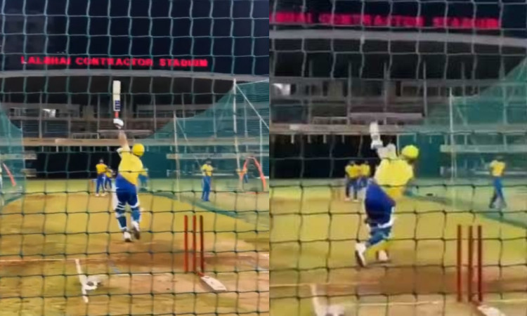 Cricket Image for IPL 2022: धोनी ने नेट्स में बिखेरे जलवे, एक हाथ से जड़ा लंबा छक्का, देखें Video