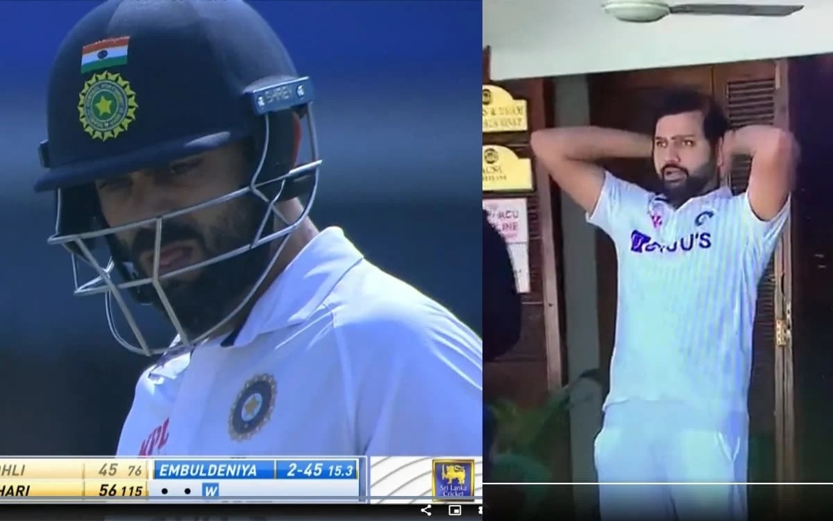 Cricket Image for WATCH: Rohit Sharma Holds His Head In Despair After Virat Kohli Got Bowled On 45