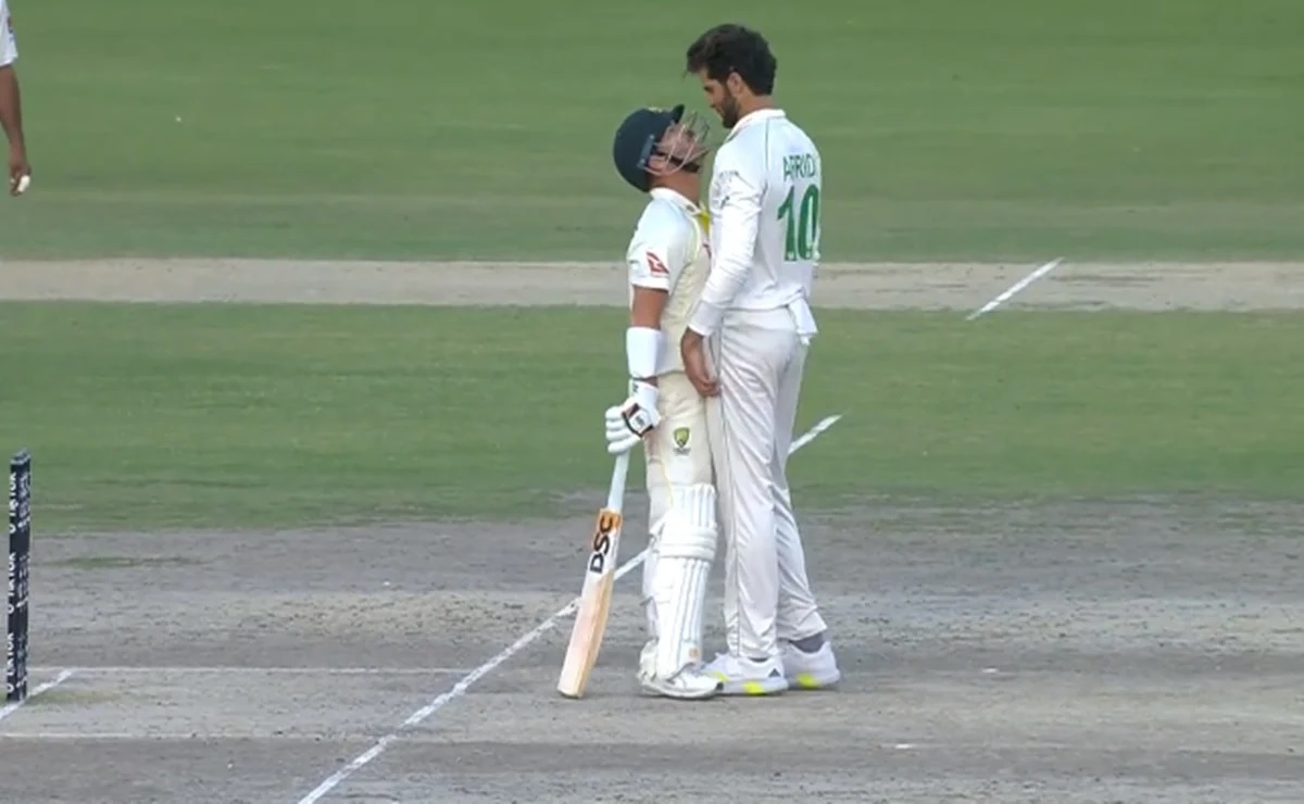 Cricket Image for WATCH: Shaheen Afridi & David Warne Indulge In Friendly 'Staring' Banter 