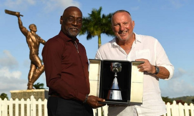 Cricket Image for WI v ENG: Sir Vivian Richards & Ian Botham Unveil 'Richards-Botham' Trophy