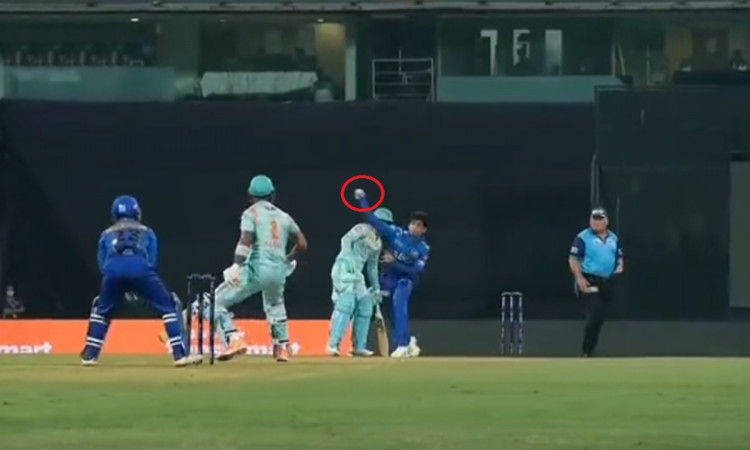 Cricket Image for Ipl 2022 Mi Vs Lsg Ishan Kishan Survived Getting Injured By Hrithik Shokeen Throw