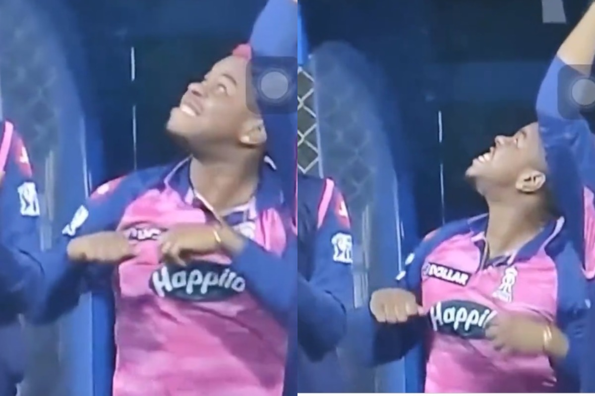 Cricket Image for Shimron Hetmyer Reaction After Jos Buttler Third Ipl 2022 Century