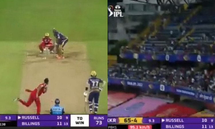 Cricket Image for VIDEO : हरप्रीत बराड़ पर कहर बनकर टूटे आंद्रे रसल, खड़े-खड़े लगाए गगनचुंबी छक्के