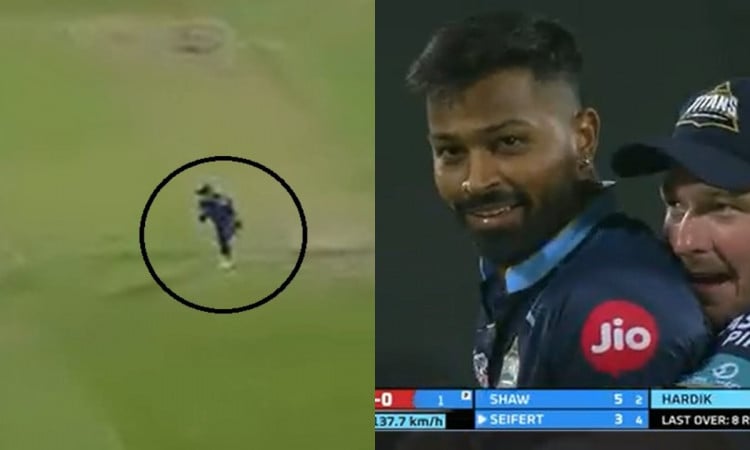 Cricket Image for IPL 2022: Captain Hardik Pandya Gets His First Wicket For Gujarat Titans; Watch Vi