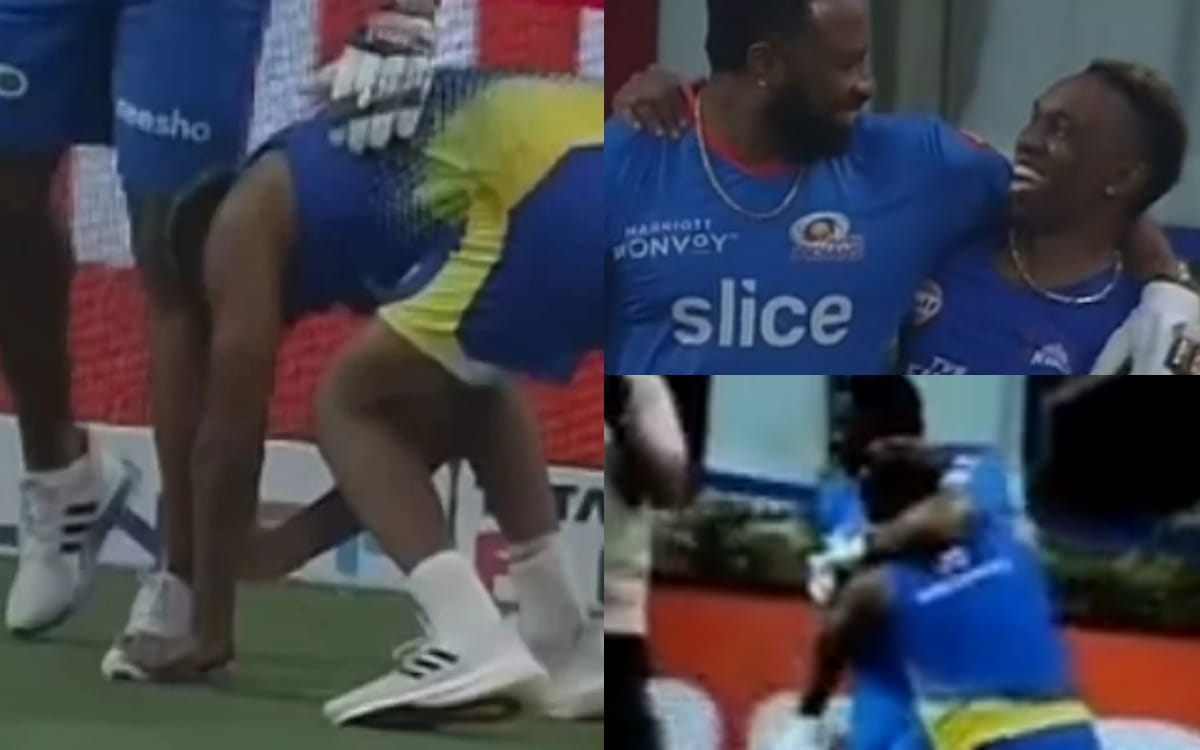Cricket Image for ब्रावो ने छुए पोलार्ड के पैर, फैंस के बीच वायरल हुआ दिल छूने वाला VIDEO