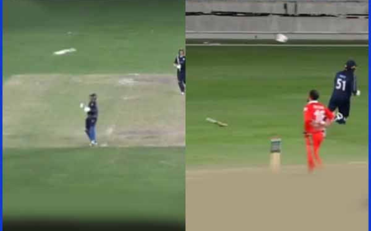 Cricket Image for VIDEO : पहले फेंका बैट फिर फेंके ग्लव्स, स्कॉटिश खिलाड़ी ने किया गज़ब का सेलिब्रेश