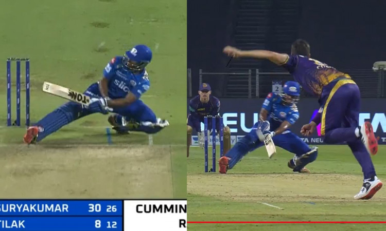 Cricket Image for तिलक वर्मा ने नहीं किया कमिंस का लिहाज़, घुटनों पर बैठकर जड़ दिया करिश्माई छक्का, 