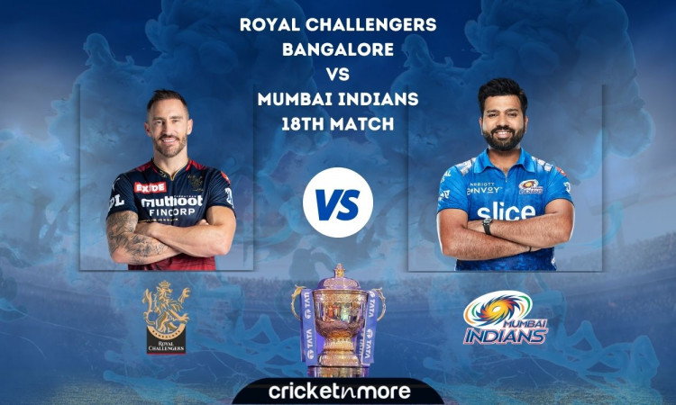 Cricket Image for Royal Challengers Bangalore vs Mumbai Indians, IPL 2022 – Cricket Match Prediction