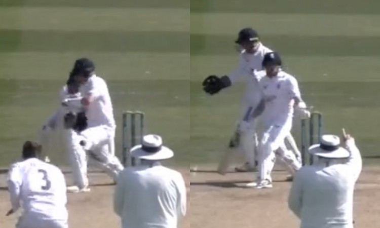 Cricket Image for WATCH: Umpire's Bizarre LBW Decision Baffles The Batter In County Cricket 