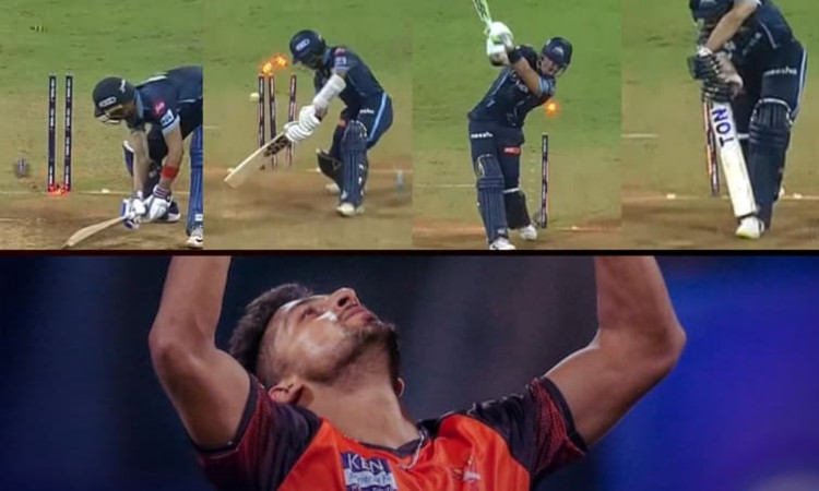 Umran Malik Dismissing Four Batters Bowled In An IPL Match Lasith Malinga Siddharth Trivedi GT Vs SR