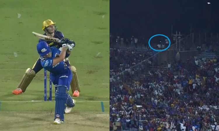 Cricket Image for WATCH: 'Baby AB' Dewald Brevis Smacks A 'No-Look' Six On Debut For Mumbai Indians