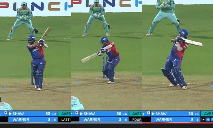 Cricket Image for 4,4,4: पृथ्वी शॉ ने लगाई चौके की हैट्रिक, आवेश के ओवर में खूब बटोरे रन, देखें VIDE