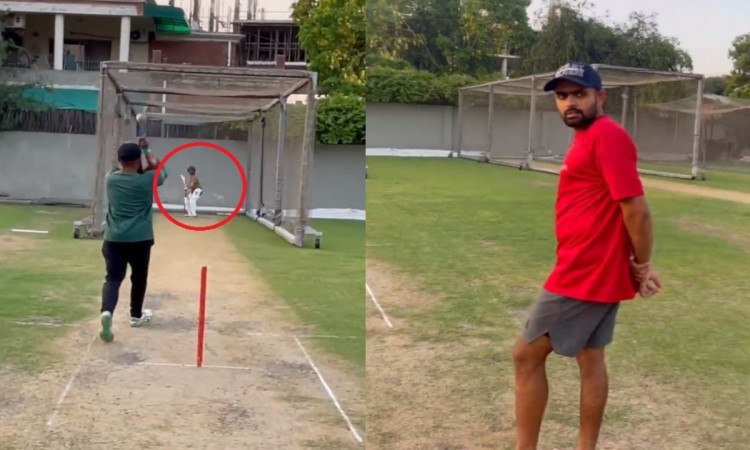 Cricket Image for Babar Azam Bringing His Brother To Net Practice Watch Video