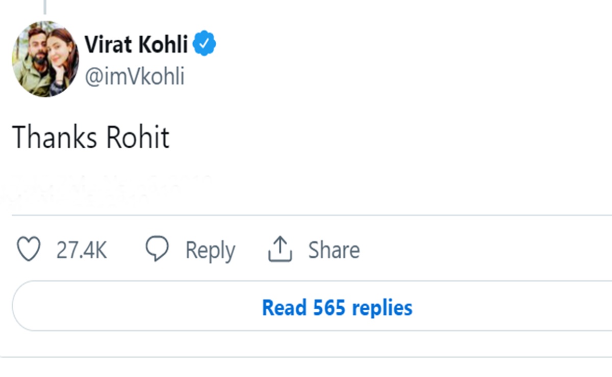 Cricket Image for IPL 2022 Virat Kohli tweet for Rohit Sharma viral