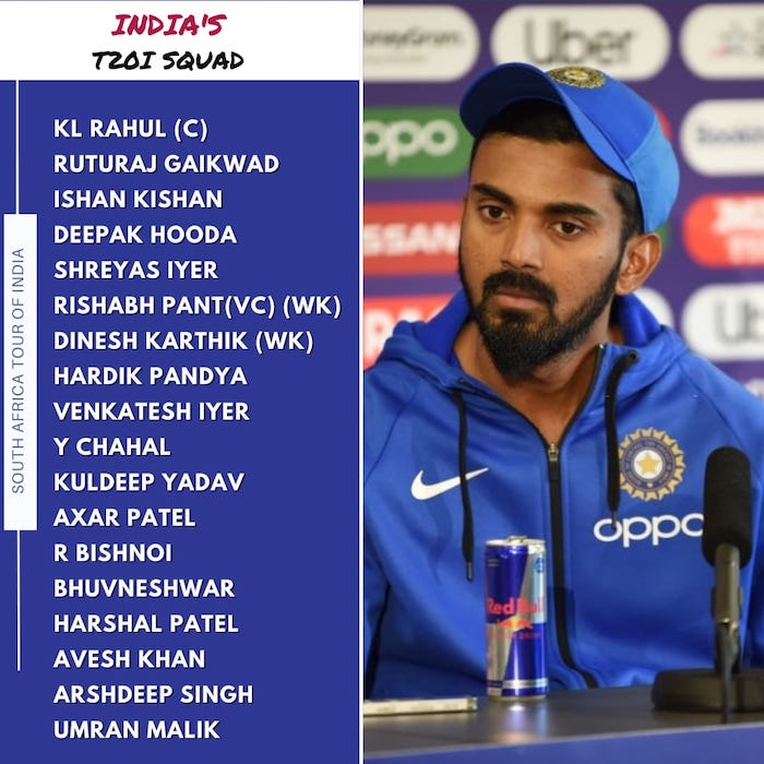 India T20 Squad for South Africa Series