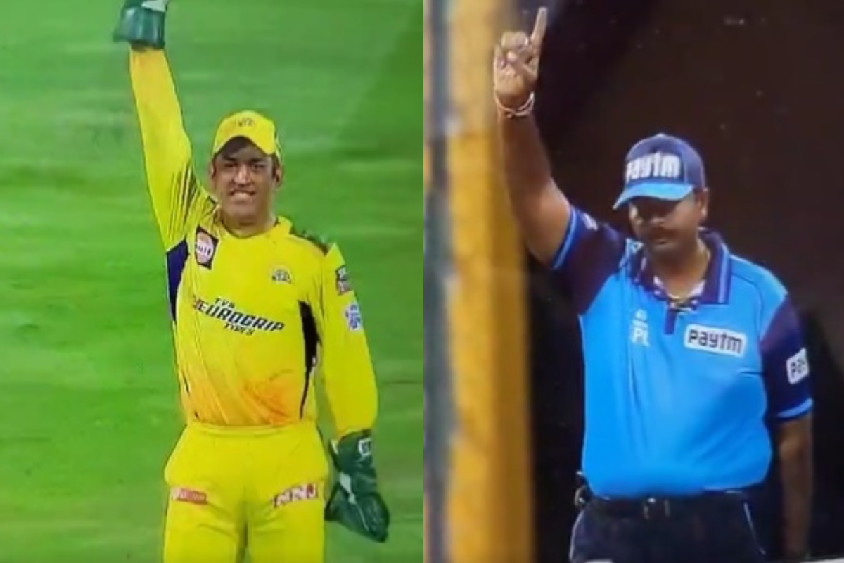 Cricket Image for Ms Dhoni Appeal Umpire Changed His Decision Ipl 2022 Csk