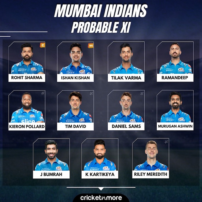 Mumbai Indians vs Chennai Super Kings Probable XI