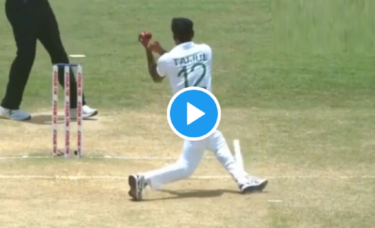 VIDEO: एंजेलो मैथ्यूज के रॉकेट शॉट पर ताइजुल इस्लाम ने लपका हैरतअंगेज कैच, देखकर बल्लेबाज रह गया दंग