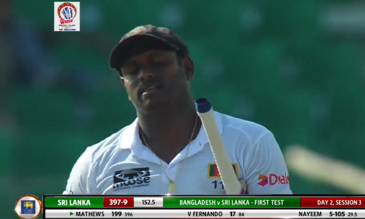Cricket Image for After Playing More 4 Sessions, 397 Balls: Angelo Mathews Falls On 199, WATCH