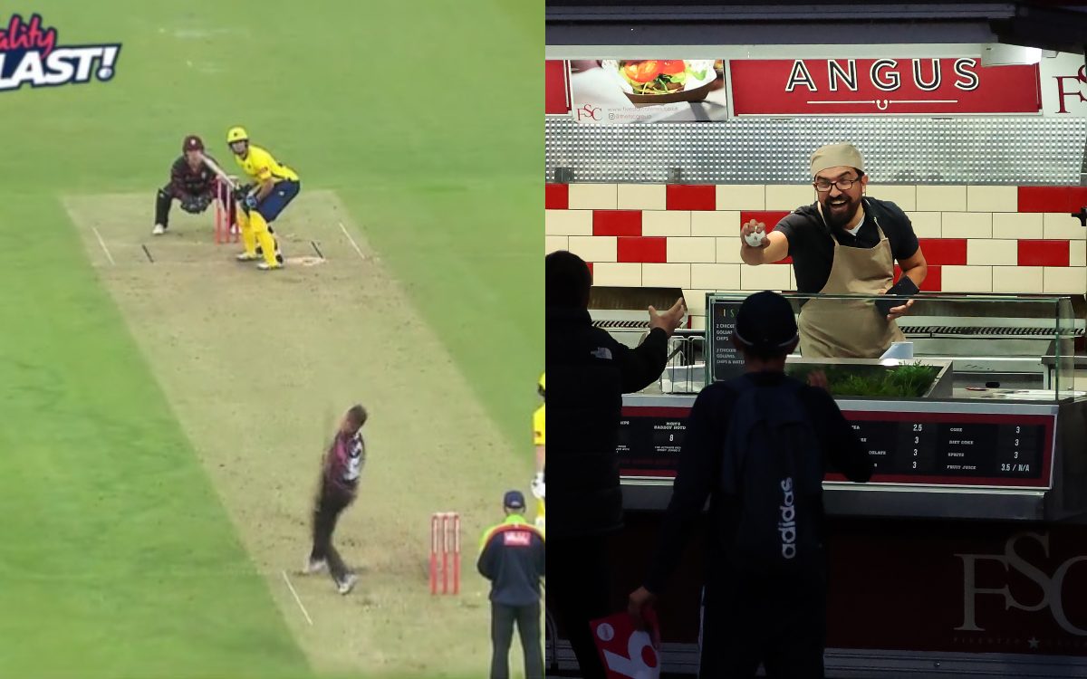 Cricket Image for VIDEO : टी-20 ब्लास्ट में दिखा मॉन्स्टर सिक्स, बर्गर वैन के पास जाकर गिरी गेंद