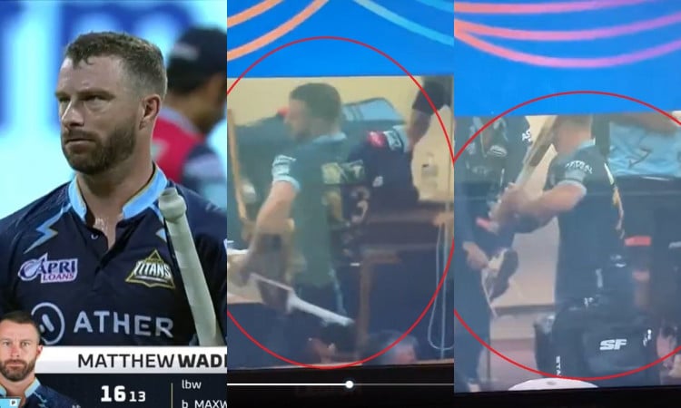 Cricket Image for Matthew Wade 'Smashes' In The Dressing Room After Getting Dismissed For 16; Watch 