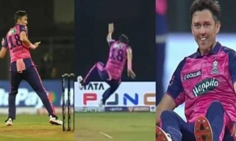  IPL 2022: Prasidh Krishna hilariously throws the ball at bowler Trent Boult during KKR vs RR match