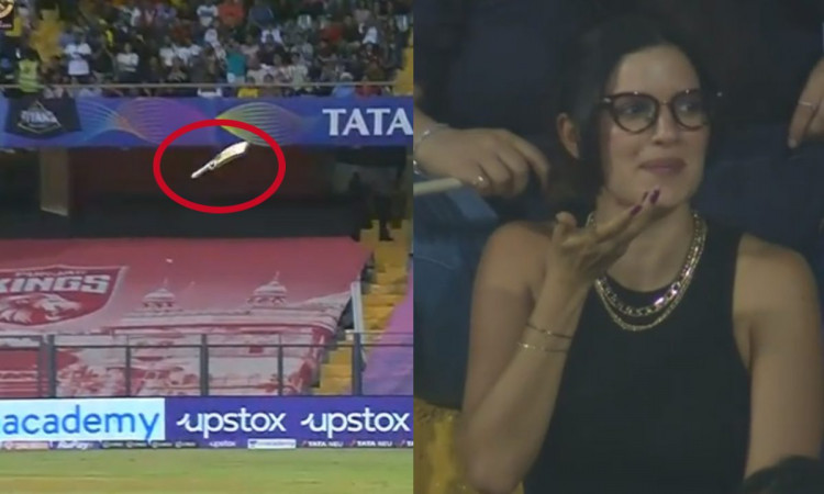 Cricket Image for VIDEO : गेंद नहीं बल्ला हवा में उड़ा, हार्दिक की पत्नी बोली- 'ये कैसे हुआ'