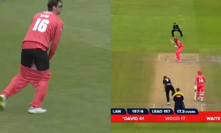 Cricket Image for VIDEO : इंग्लैंड में भी आया टिम डेविड का तूफान, लेकिन फील्डिंग करते हुए उतर गई पैं
