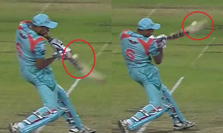 Cricket Image for WATCH: Avesh Khan's 'Double Touch' Six Against Ace Spinner Rashid Khan