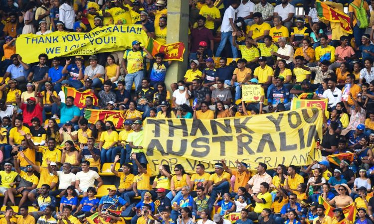  Incredible scenes in Colombo as Sri Lanka fans burst into chants of 'Australia, Australia' after fi