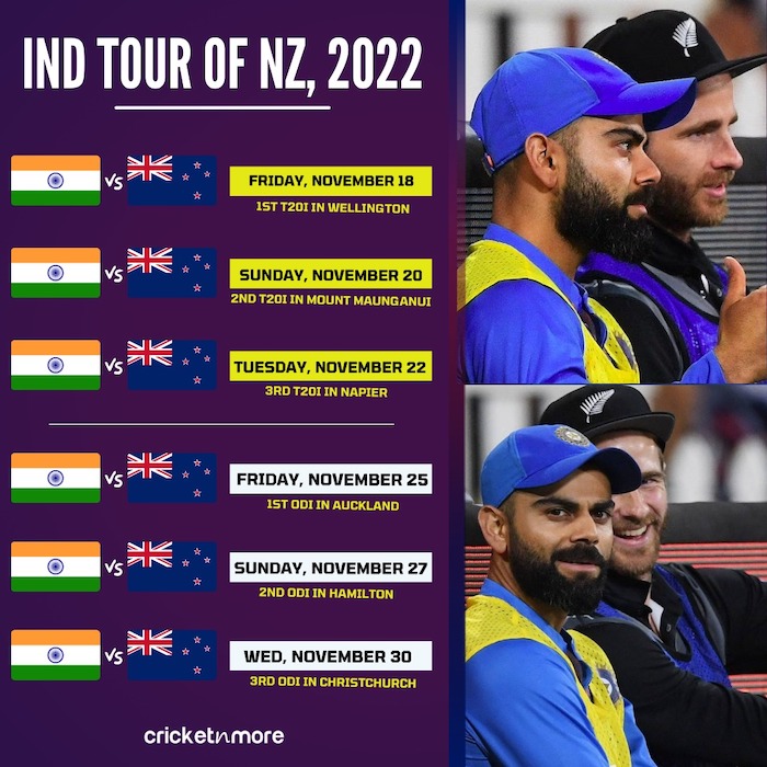 new zealand tour of india 2022 schedule