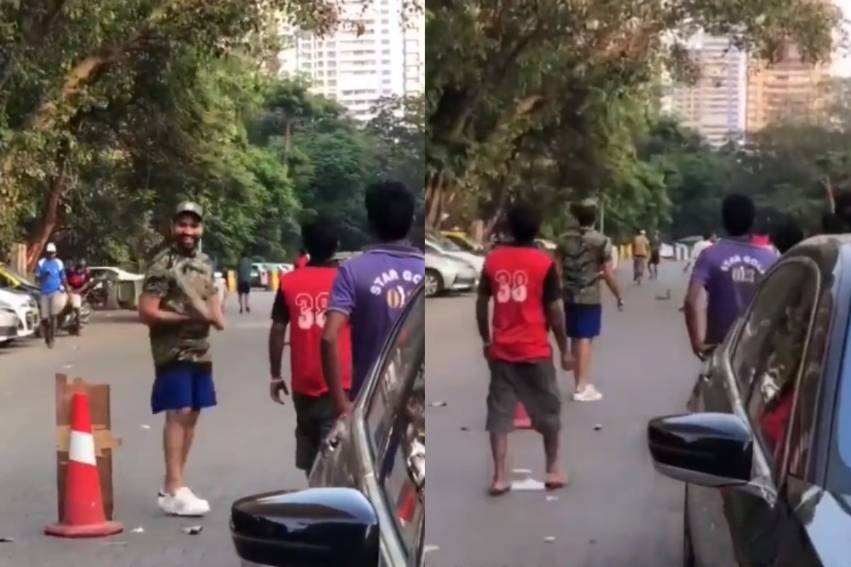 Cricket Image for Rohit Sharma Play Street Cricket Before Ind Vs Eng Tour