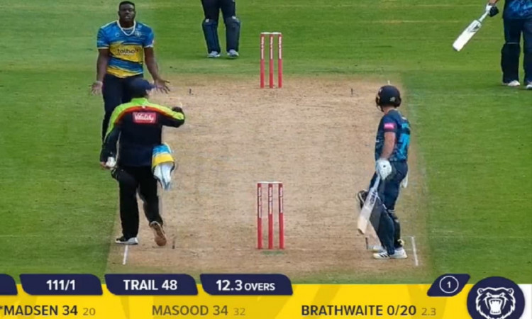 Cricket Image for WATCH: Carlos Braithwaite Throws Ball At Batter, Umpires Immediately Levies Harsh 