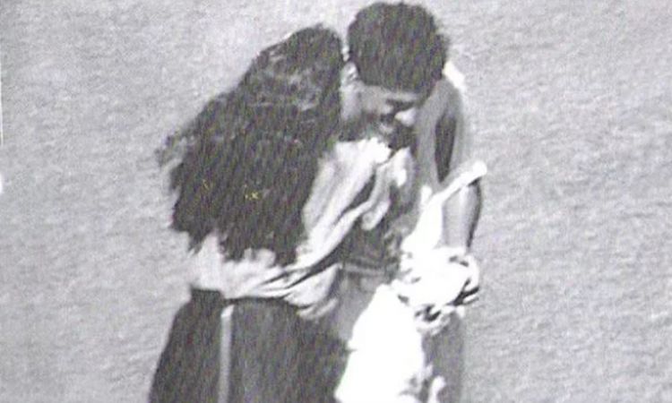 Cricket Image for former Indian handsome cricketer Abbas Ali Baig  kissed by a girl