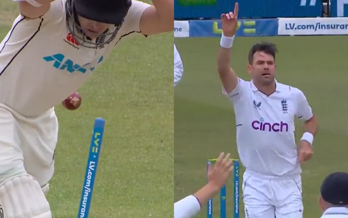 Cricket Image for VIDEO: एंडरसन ने लहराती गेंद से उड़ाए लैथम के होश, स्विंग के जादूगर ने फिर प्राप्त