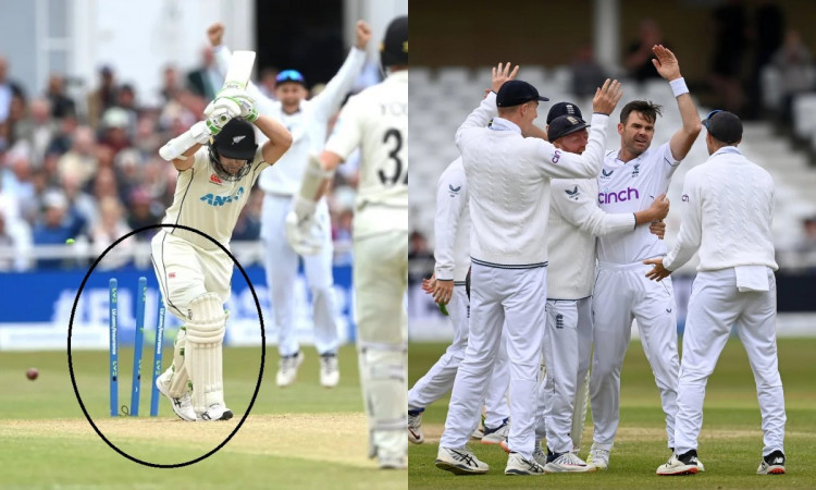Cricket Image for James Anderson Cleans Up NZ Skipper Tom Latham In The First Over & Completes 650 T