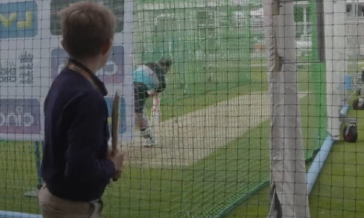 Cricket Image for WATCH: Kid Imitates Williamson Practicing In Nets Ahead Of Day 2