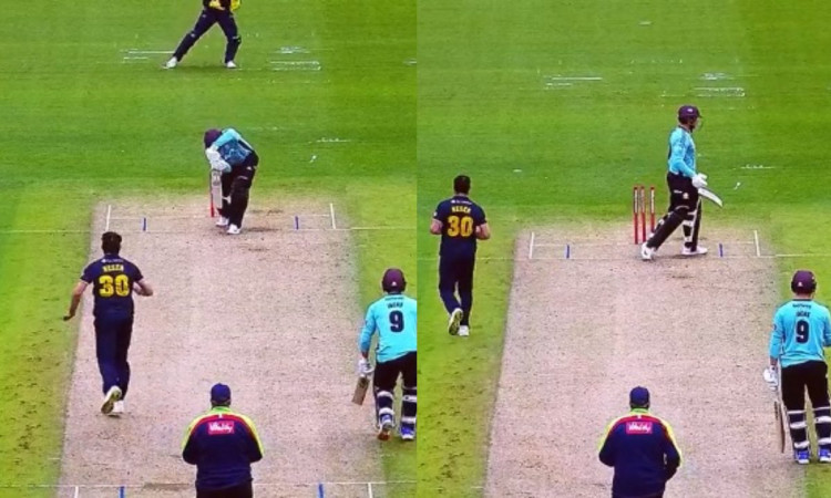 Cricket Image for VIDEO : पोज़ देते रह गए जेसन रॉय, नहीं दिखी माइकल नीसर की तूफानी गेंद