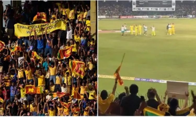 Cricket Image for VIDEO : श्रीलंका में गूंजा 'ऑस्ट्रेलिया-ऑस्ट्रेलिया', फैंस ने बांध दिया समां