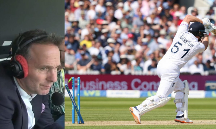 Cricket Image for WATCH: Michael Vaughan's 'Dumb, Pathetic' Reaction After Bairstow Gets Out 