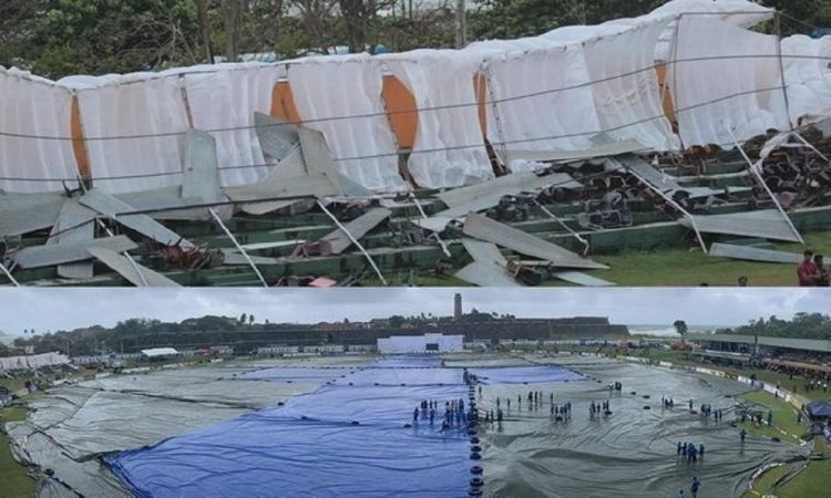 Cricket Image for WATCH: Stand Collapses At Galle Stadium After Heavy Rain