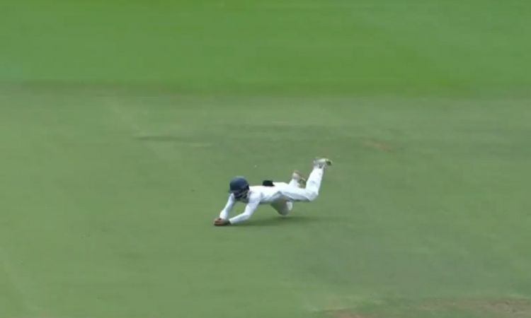 Cricket Image for WATCH: Yash Dubey's Excellent Diving Catch At Short Mid-Wicket With Helmet On In R