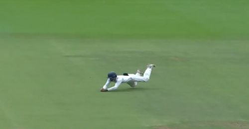 Cricket Image for WATCH: Yash Dubey's Excellent Diving Catch At Short Mid-Wicket With Helmet On In R